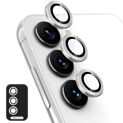 For Galaxy S25 FE 5G ENKAY Hat-Prince 9H Rear Camera Lens Aluminium Alloy Tempered Glass Film(Silver)