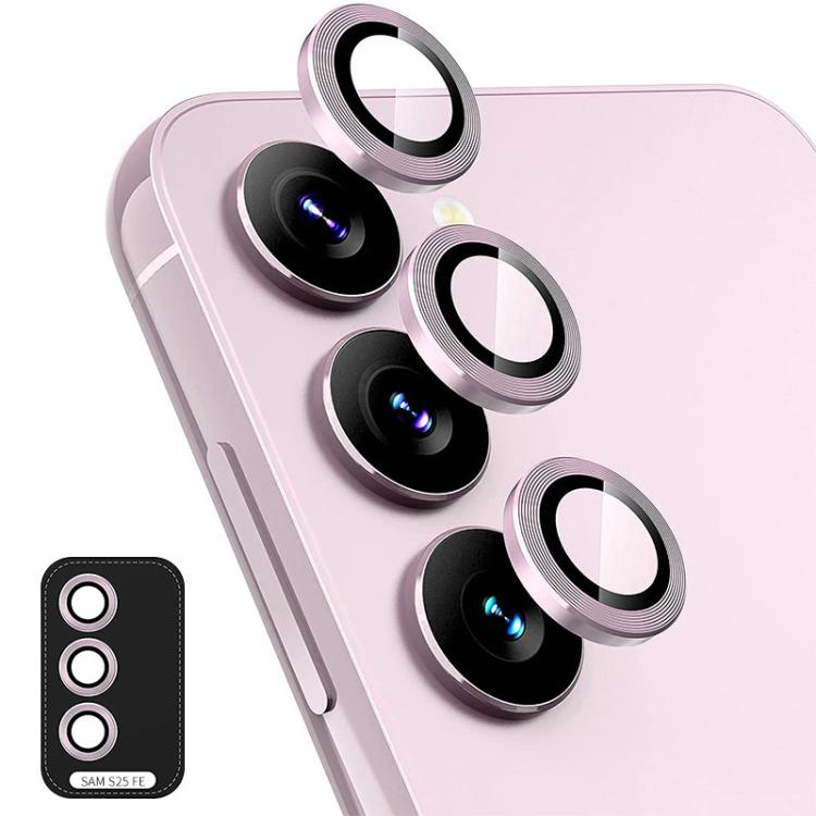 For Samsung Galaxy S25 FE 5G ENKAY Hat-Prince 9H Rear Camera Lens Aluminium Alloy Tempered Glass Film(Pink)