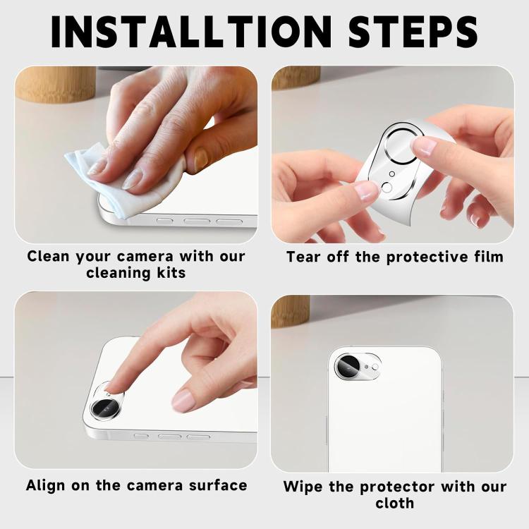 For iPhone 17e / 16e Kalebol Transparent One Piece Lens Protection Film