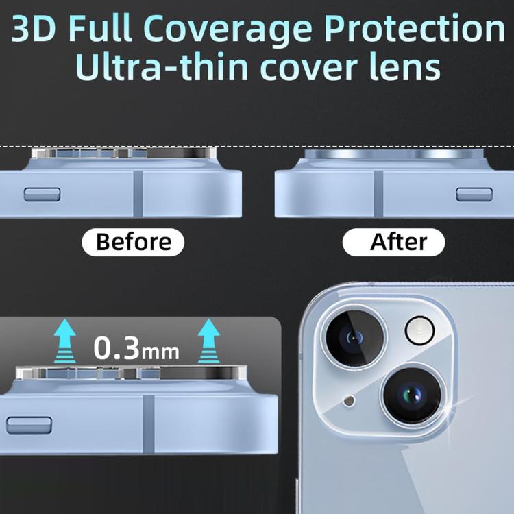 For iPhone 14 Plus Kalebol Transparent One Piece Lens Protection Film