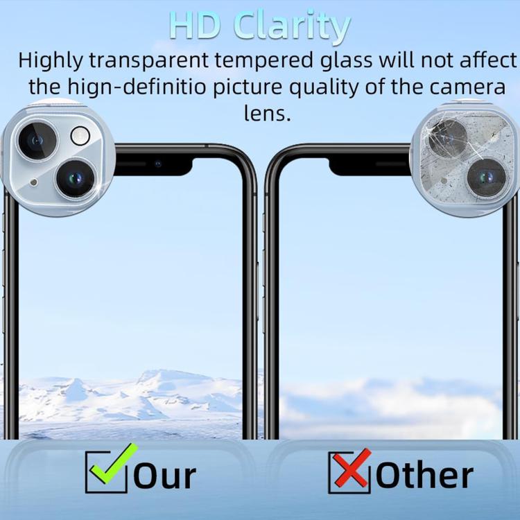 For iPhone 15 Plus Kalebol Transparent One Piece Lens Protection Film