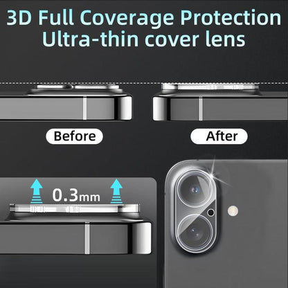 For iPhone 16 Plus Kalebol Transparent One Piece Lens Protection Film