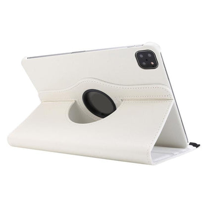 For iPad Air 13 2026 / 2025 / 2024 ENKAY 360 Degree Rotation Litchi Leather Smart Tablet Case(White)