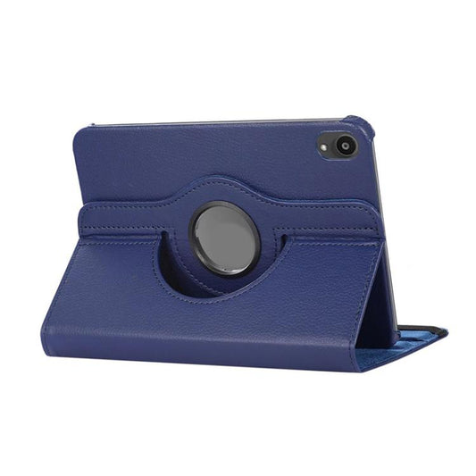 Pour iPad mini 2024 / mini 6 ENKAY Étui intelligent en cuir litchi à rotation de 360 degrés (Bleu foncé)
