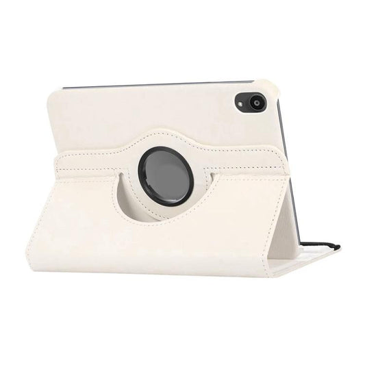 Pour iPad mini 2024 / mini 6 ENKAY Étui intelligent en cuir litchi avec rotation à 360 degrés (Blanc)