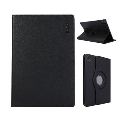 For iPad Pro 13 2025 / 2024 ENKAY 360 Degree Rotation Litchi Leather Smart Tablet Case(Black)