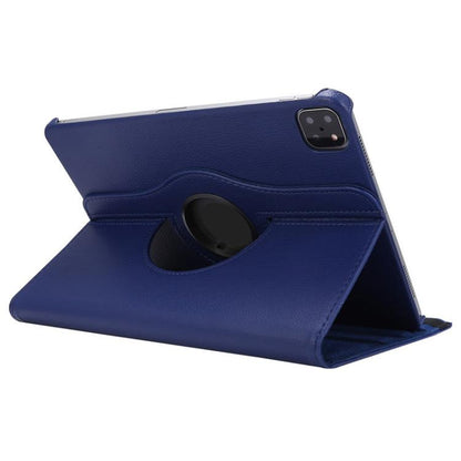 Pour iPad Pro 13 2025 / 2024 ENKAY Étui intelligent en cuir litchi rotatif à 360 degrés (bleu foncé)