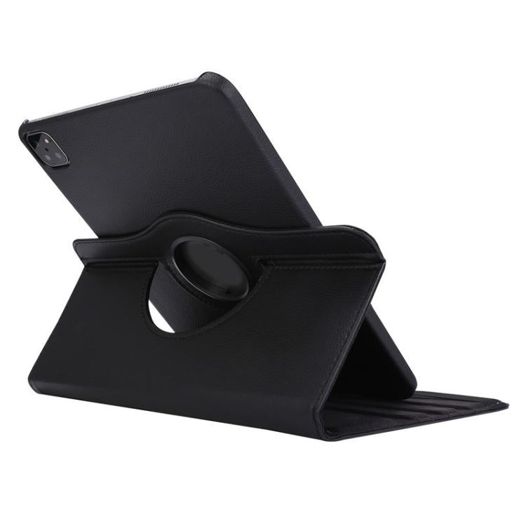 Pour iPad Pro 13 2025 / 2024 ENKAY Étui intelligent en cuir litchi rotatif à 360 degrés (bleu foncé)