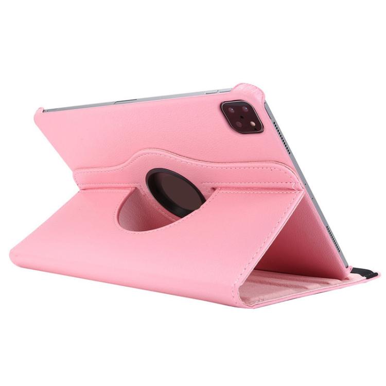 For iPad Pro 13 2025 / 2024 ENKAY 360 Degree Rotation Litchi Leather Smart Tablet Case(Pink)