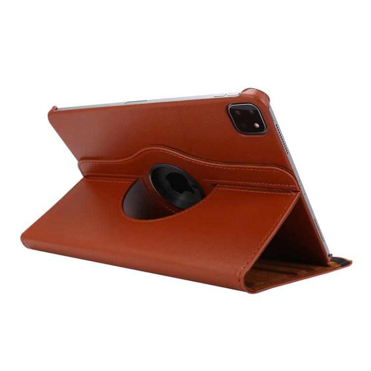 For iPad Pro 13 2025 / 2024 ENKAY 360 Degree Rotation Litchi Leather Smart Tablet Case(Brown)