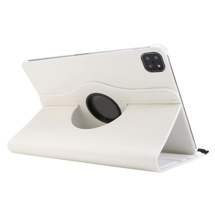 For iPad Pro 11 2025 / 2024 ENKAY 360 Degree Rotation Litchi Leather Smart Tablet Case(White)