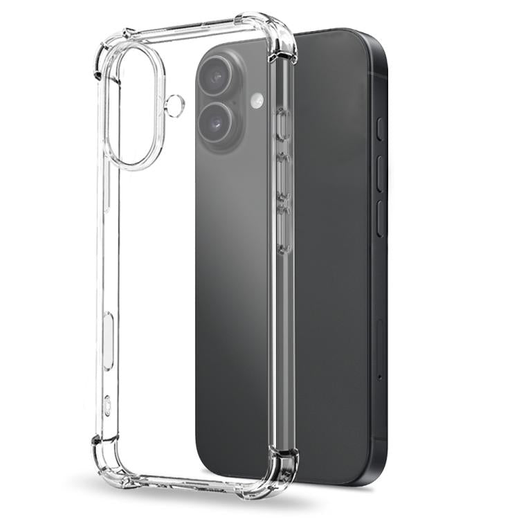 For iPhone 16 NORTHJO 2 in 1 TPU Airbag Shockproof Phone Case with Screen Film(Clear)