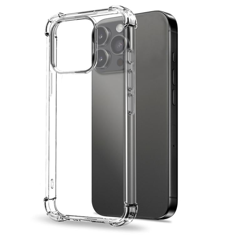 For iPhone 15 Pro Max NORTHJO 3 in 1 TPU Airbag Shockproof Phone Case with Screen Protector Lens Film(Clear)