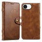 For iPhone 16e Suteni Q-03 Oil Wax Magnetic Clasp Leather Phone Case(Brown)