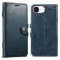For iPhone 17e / 16e Suteni Q-03 Oil Wax Magnetic Clasp Leather Phone Case(Blue)