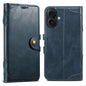 Pour iPhone 16 Suteni Q-03 Huile Cire Fermoir Magnétique Étui de Téléphone en Cuir (Bleu)