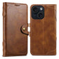 For iPhone 15 Suteni Q-03 Oil Wax Magnetic Clasp Leather Phone Case(Brown)