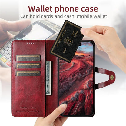 For iPhone 14 Suteni Q-03 Oil Wax Magnetic Clasp Leather Phone Case(Red)