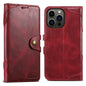 For iPhone 14 Pro Suteni Q-03 Oil Wax Magnetic Clasp Leather Phone Case(Red)