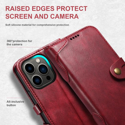 For iPhone 14 Pro Suteni Q-03 Oil Wax Magnetic Clasp Leather Phone Case(Red)
