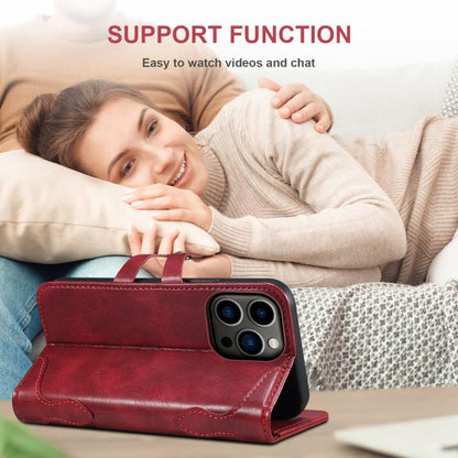 For iPhone 13 Pro Suteni Q-03 Oil Wax Magnetic Clasp Leather Phone Case(Red)