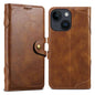 Pour iPhone 13 mini Étui de téléphone en cuir avec fermoir magnétique Suteni Q-03 effet huilé (marron)