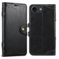 Pour iPhone 7 / 8 / SE 2022 Suteni Q-03 Étui de téléphone en cuir avec fermoir magnétique effet ciré (Noir)
