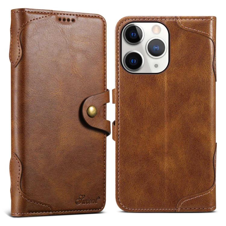 For iPhone 11 Pro Max Suteni Q-03 Oil Wax Magnetic Clasp Leather Phone Case(Brown)