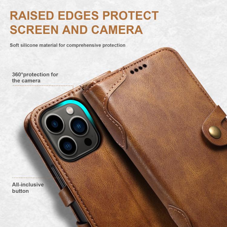 For iPhone 11 Pro Max Suteni Q-03 Oil Wax Magnetic Clasp Leather Phone Case(Brown)
