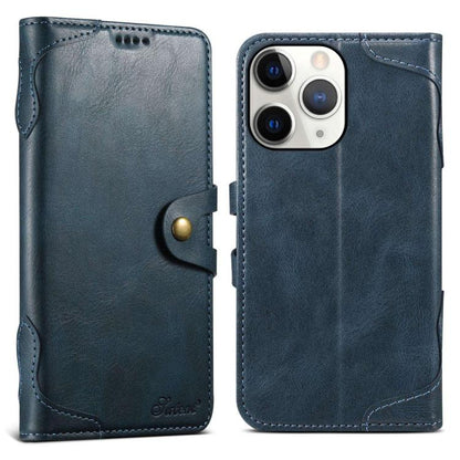 For iPhone 11 Pro Max Suteni Q-03 Oil Wax Magnetic Clasp Leather Phone Case(Blue)