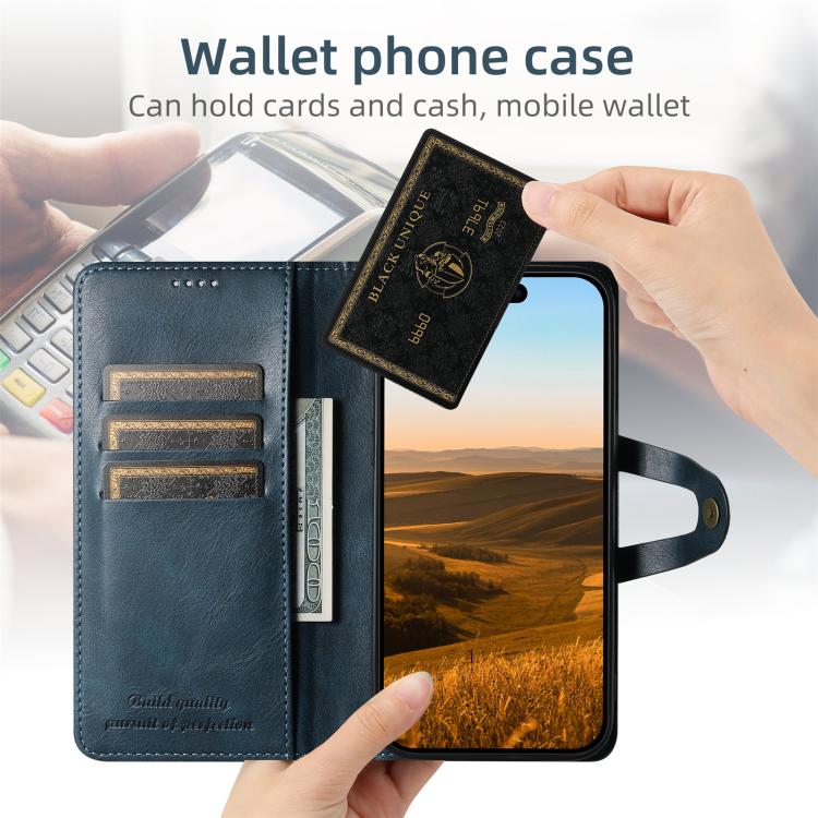 For iPhone 11 Pro Max Suteni Q-03 Oil Wax Magnetic Clasp Leather Phone Case(Blue)