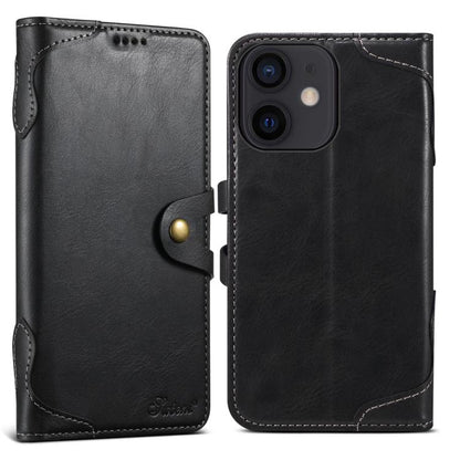 Pour iPhone 11 Suteni Q-03 Huile Cire Fermoir Magnétique Étui en Cuir (Noir)