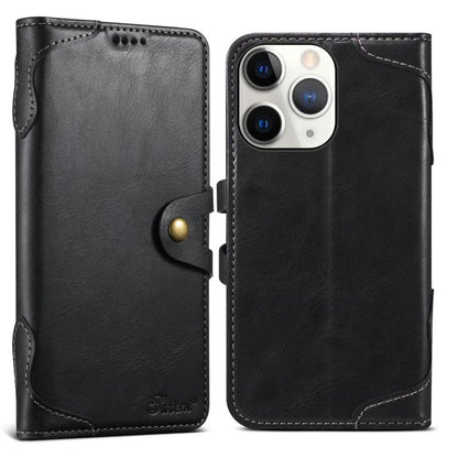 For iPhone 11 Pro Suteni Q-03 Oil Wax Magnetic Clasp Leather Phone Case(Black)