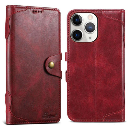For iPhone 11 Pro Suteni Q-03 Oil Wax Magnetic Clasp Leather Phone Case(Red)