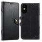For iPhone X / XS Suteni Q-03 Oil Wax Magnetic Clasp Leather Phone Case(Black)