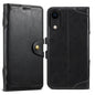 For iPhone XR Suteni Q-03 Oil Wax Magnetic Clasp Leather Phone Case(Black)