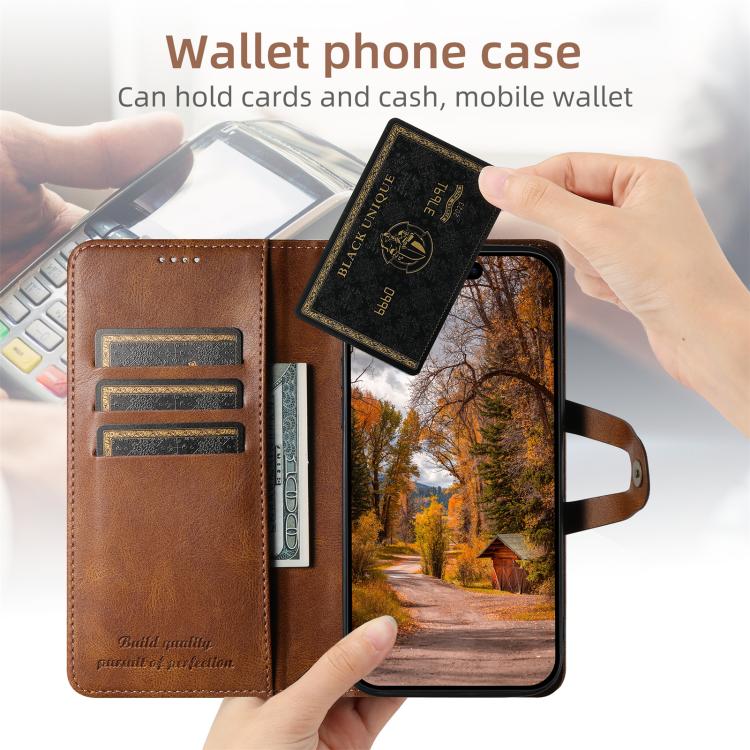Pour iPhone XR Étui de téléphone en cuir avec fermoir magnétique et cire à l'huile Suteni Q-03 (marron)
