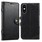 For iPhone XS Max Suteni Q-03 Oil Wax Magnetic Clasp Leather Phone Case(Black)