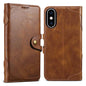 For iPhone XS Max Suteni Q-03 Oil Wax Magnetic Clasp Leather Phone Case(Brown)