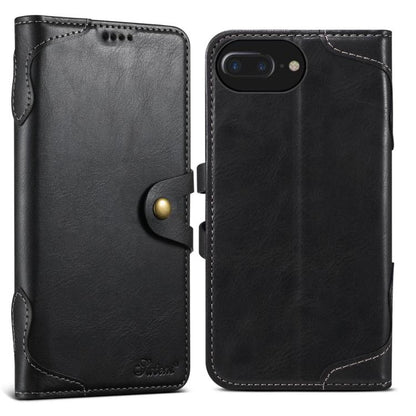 For iPhone 8 Plus / 7 Plus Suteni Q-03 Oil Wax Magnetic Clasp Leather Phone Case(Black)
