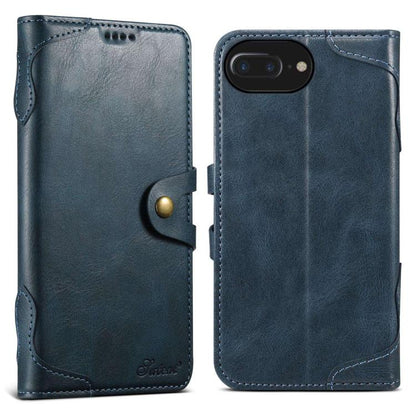 Pour iPhone 8 Plus / 7 Plus Étui en Cuir Suteni Q-03 Huile Cire Fermoir Magnétique (Bleu)
