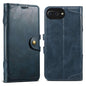 Pour iPhone 8 Plus / 7 Plus Étui en Cuir Suteni Q-03 Huile Cire Fermoir Magnétique (Bleu)