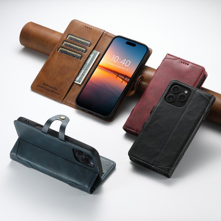 For iPhone 11 Pro Suteni Q-03 Oil Wax Magnetic Clasp Leather Phone Case(Red)