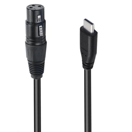 Type-C Male to XLR Male JUNSUNMAY Microphone Phone Audio Adapter Cable, Length: 1m