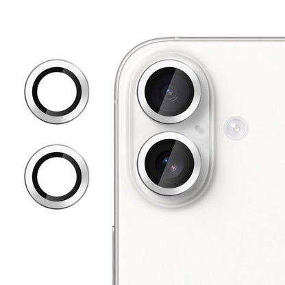 Pour iPhone 16 Plus Kalebol Film en verre trempé ultra-mince anti-scintillement pour objectif d'appareil photo individuel (argent)