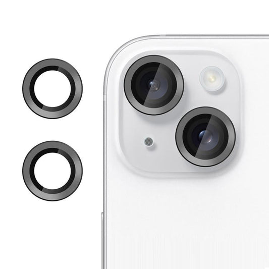 Pour iPhone 14 Plus Kalebol Film en verre trempé ultra-mince anti-scintillement pour objectif d'appareil photo individuel (noir)