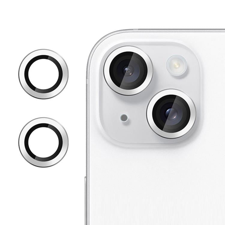 For iPhone 14 Plus Kalebol No Flicker Ultra-Thin Individual Camera Lens Tempered Glass Film(Silver)