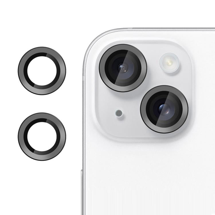 For iPhone 14 Kalebol No Flicker Ultra-Thin Individual Camera Lens Tempered Glass Film(Black)