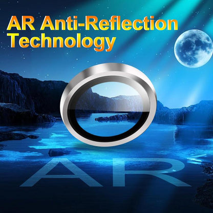 For iPhone 15 Kalebol No Flicker Ultra-Thin Individual Camera Lens Tempered Glass Film(Silver)