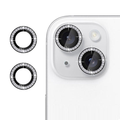 For iPhone 14 Kalebol Individual Camera Lens Diamond Ring Protector(Black)